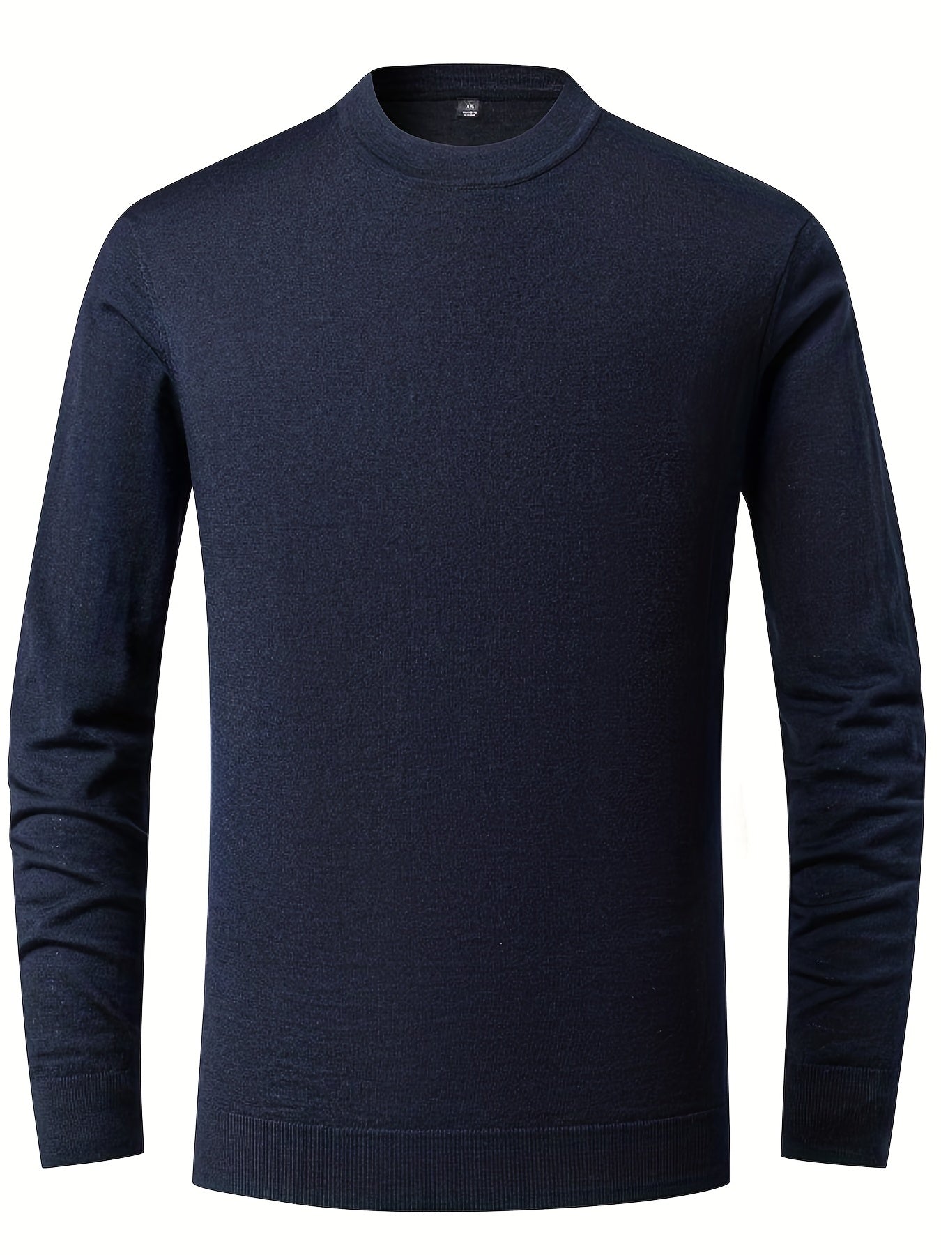 Casual Knitted Wool Sweater Men's Round Neck Pullover for Fall Winter