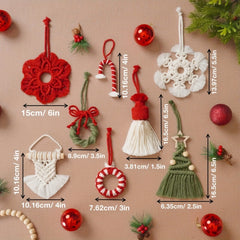 8pcs Christmas Woven Decorations DIY Kit - Perfect Holiday Gift