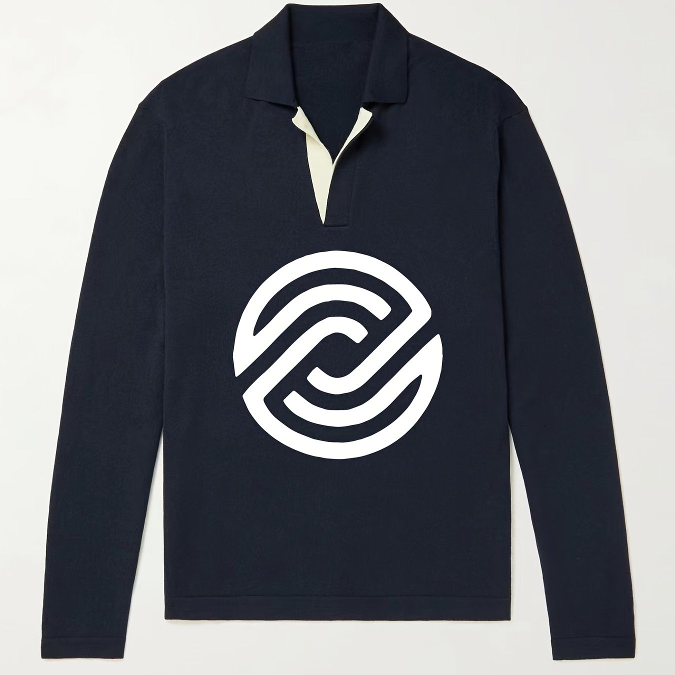 Geometric Pattern Knit Polo Shirt Men's Casual Pullover Sweater