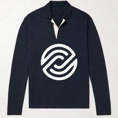 Geometric Pattern Knit Polo Shirt Men's Casual Pullover Sweater
