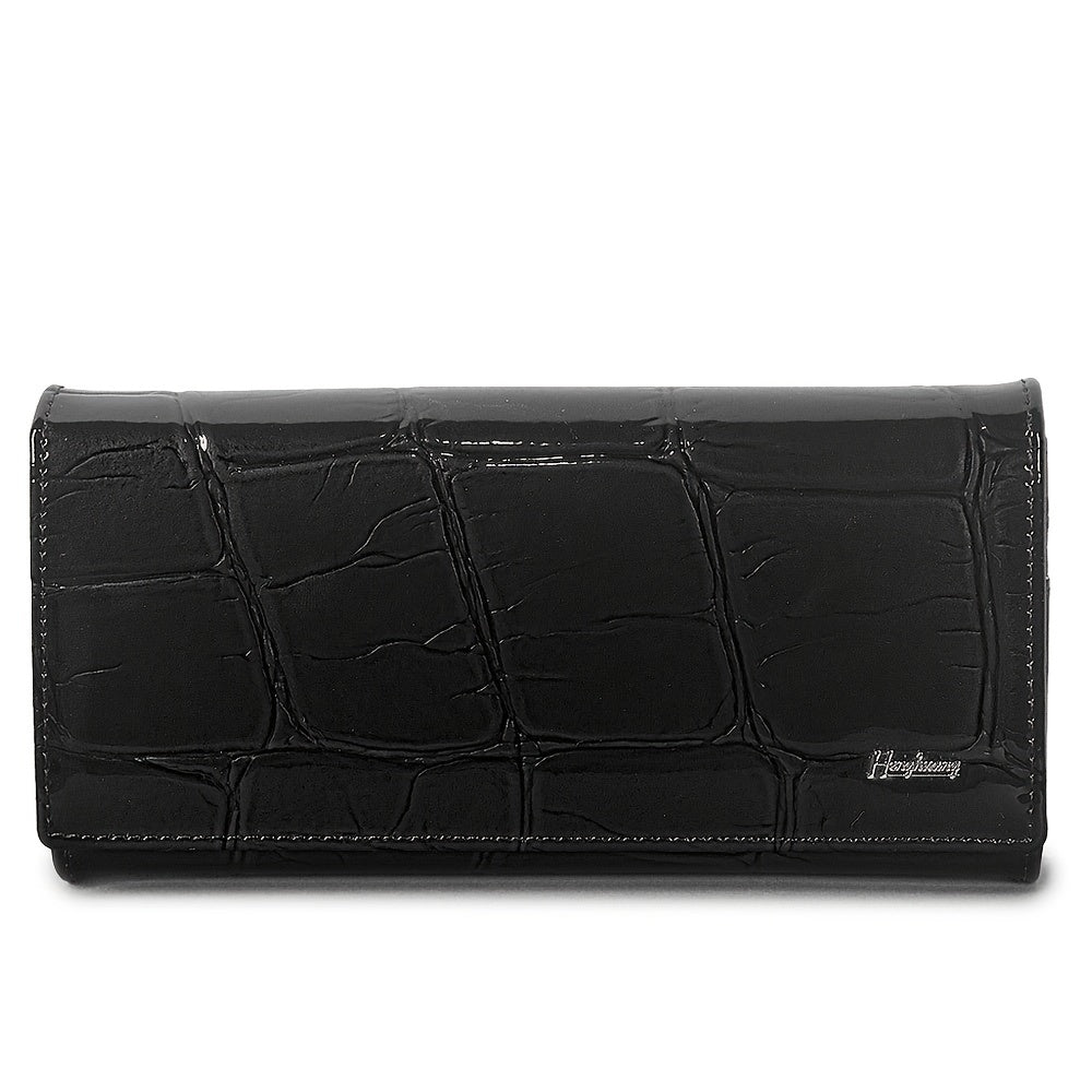 Top Grain Leather Women'S Bi fold Wallet with Magnetic Closure