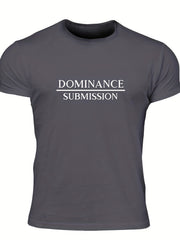 Men's Letter Print T shirt Casual Comfy Crew Neck Tee
