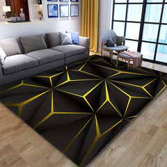 Modern Abstract Art Area Rug Geometry Floor Carpet Indoor Non Slip Easy Clean
