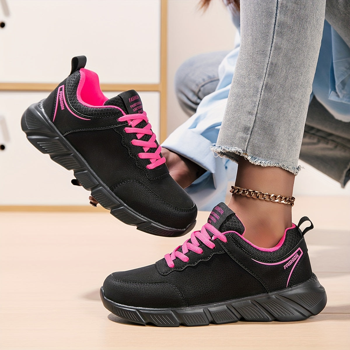 Casual Road Running Shoes Women's Front Tie Lightweight Hiking Shoes