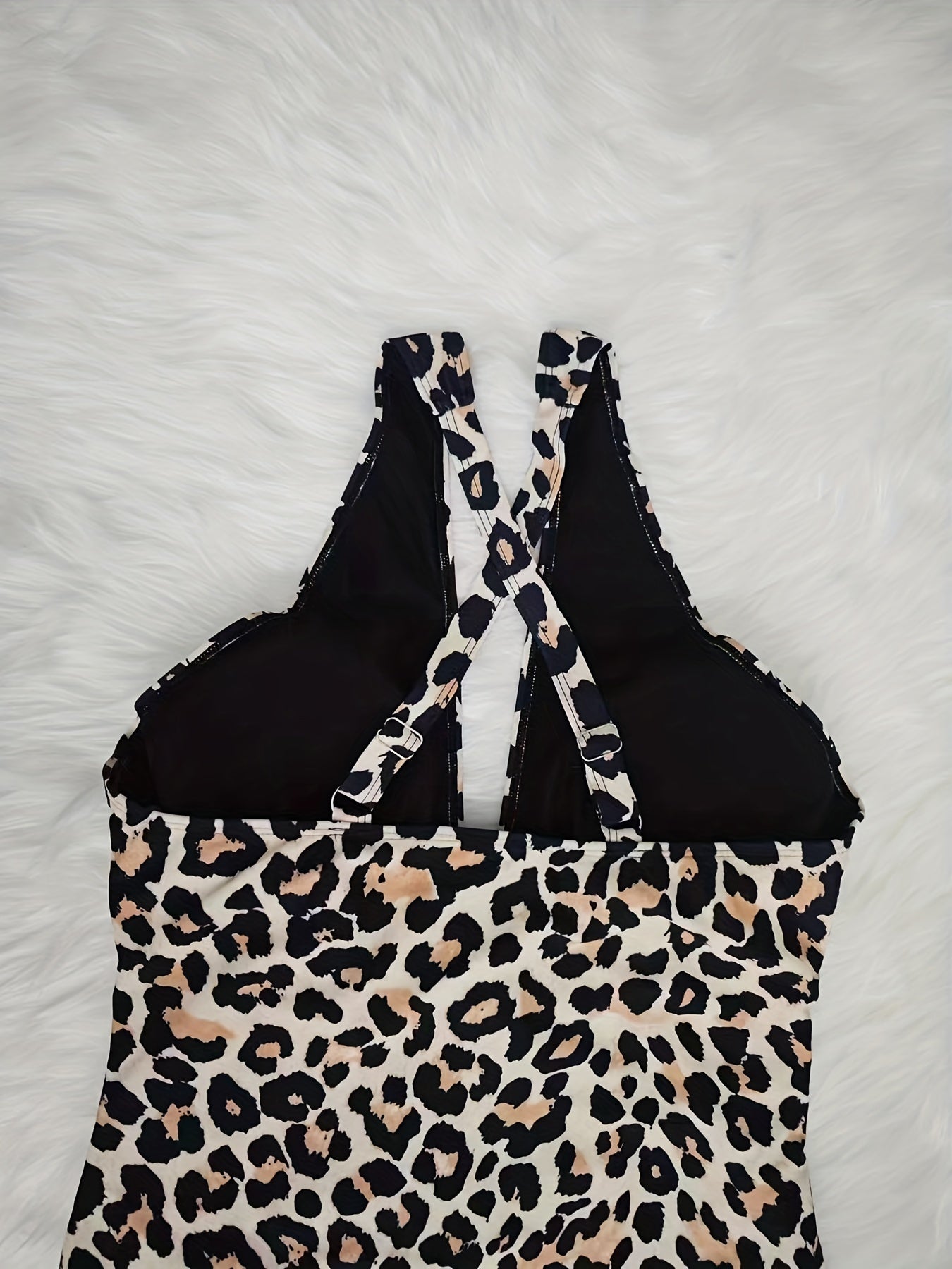 Sexy Leopard Print Halter Neck One Piece Swimsuit