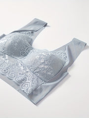 5pcs Lace Wireless Full Coverage Bras Women's Lingerie