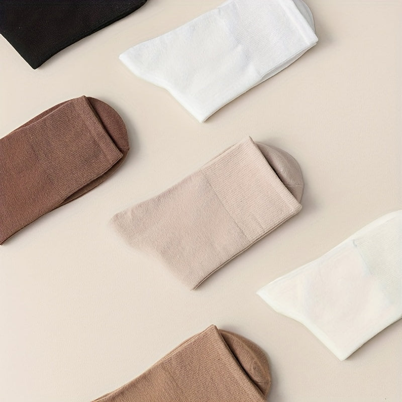 6 Pairs Soft Mid Tube Socks for Women