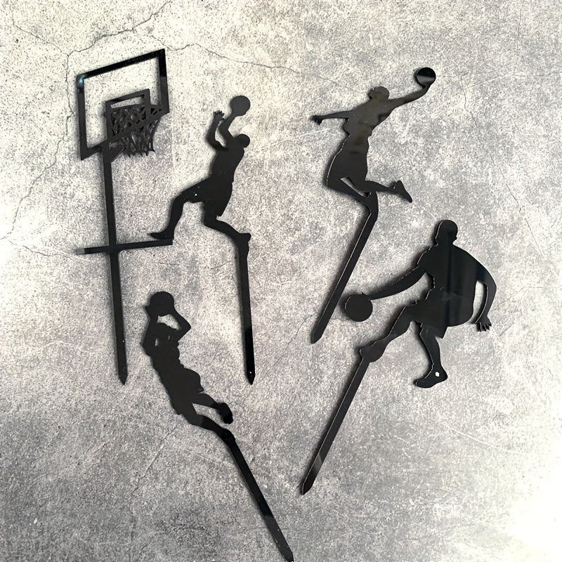 5pcs Boys Basketball Scene Cake Decoration Set