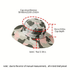 Camouflage Print Bucket Hat UV Protection Fisherman Cap