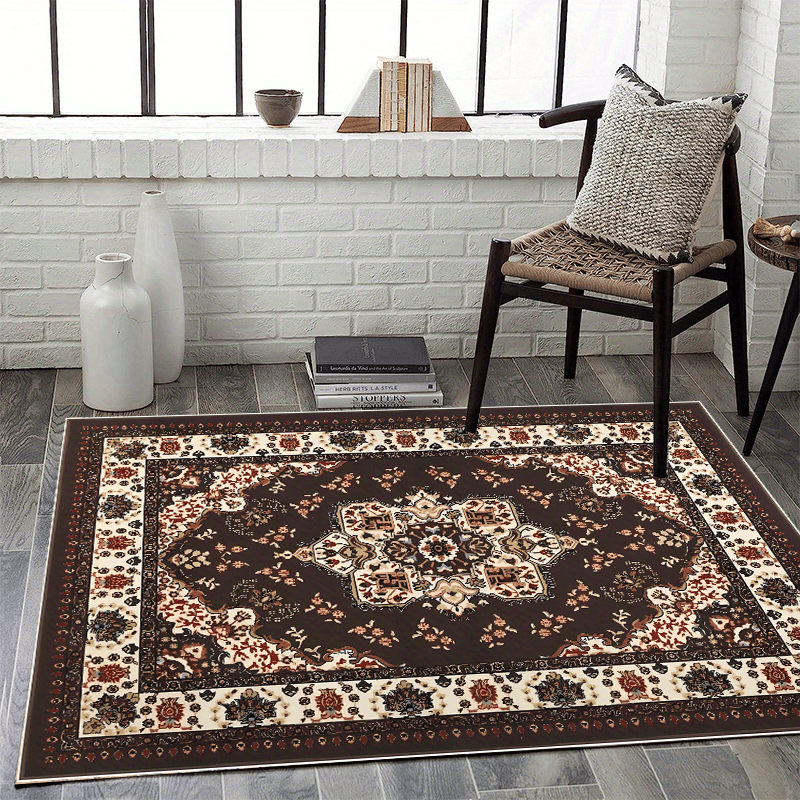 Vintage Boho Area Rug Oriental Traditional Non Skid Indoor Carpet