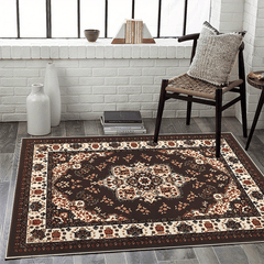 Vintage Boho Area Rug Oriental Traditional Non Skid Indoor Carpet