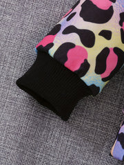 Luminous Gradient Leopard Print Hooded Sweatshirt for Party