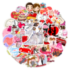 50Pcs Wedding Doodle Stickers Vinyl Waterproof Stickers for Favors