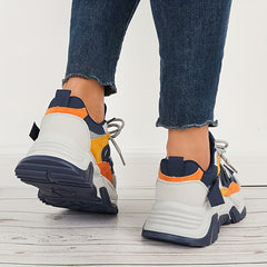 Women's Stylish Block Thick Bottom Sneakers Lightweight Sports Shoes