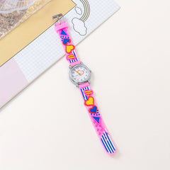 Pink Heart Kids Quartz Watch Round Watch