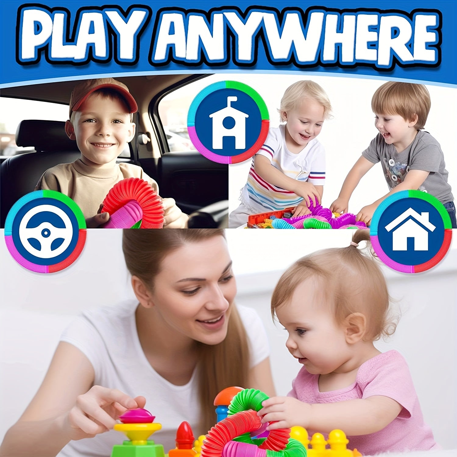10pcs Pop Tubes Sensory Toys for Fine Motor Skills ADHD & Autism