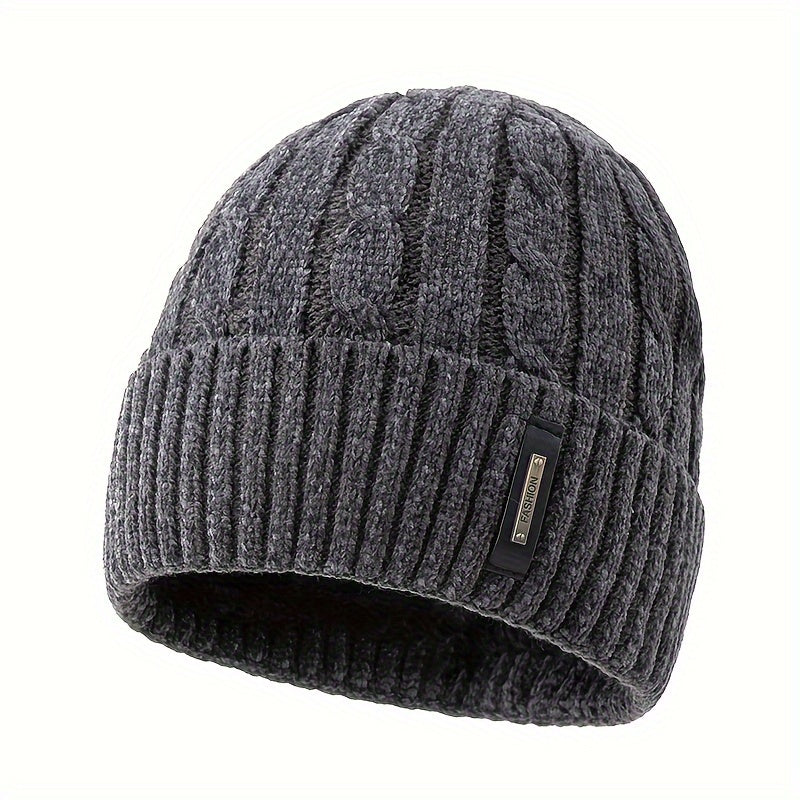 Letter Knitted Beanie Hat Outdoor Cycling Pullover Hat