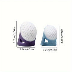 Silicone Thimble Finger Protector 2pcs Set Sewing Needle Proof Kit