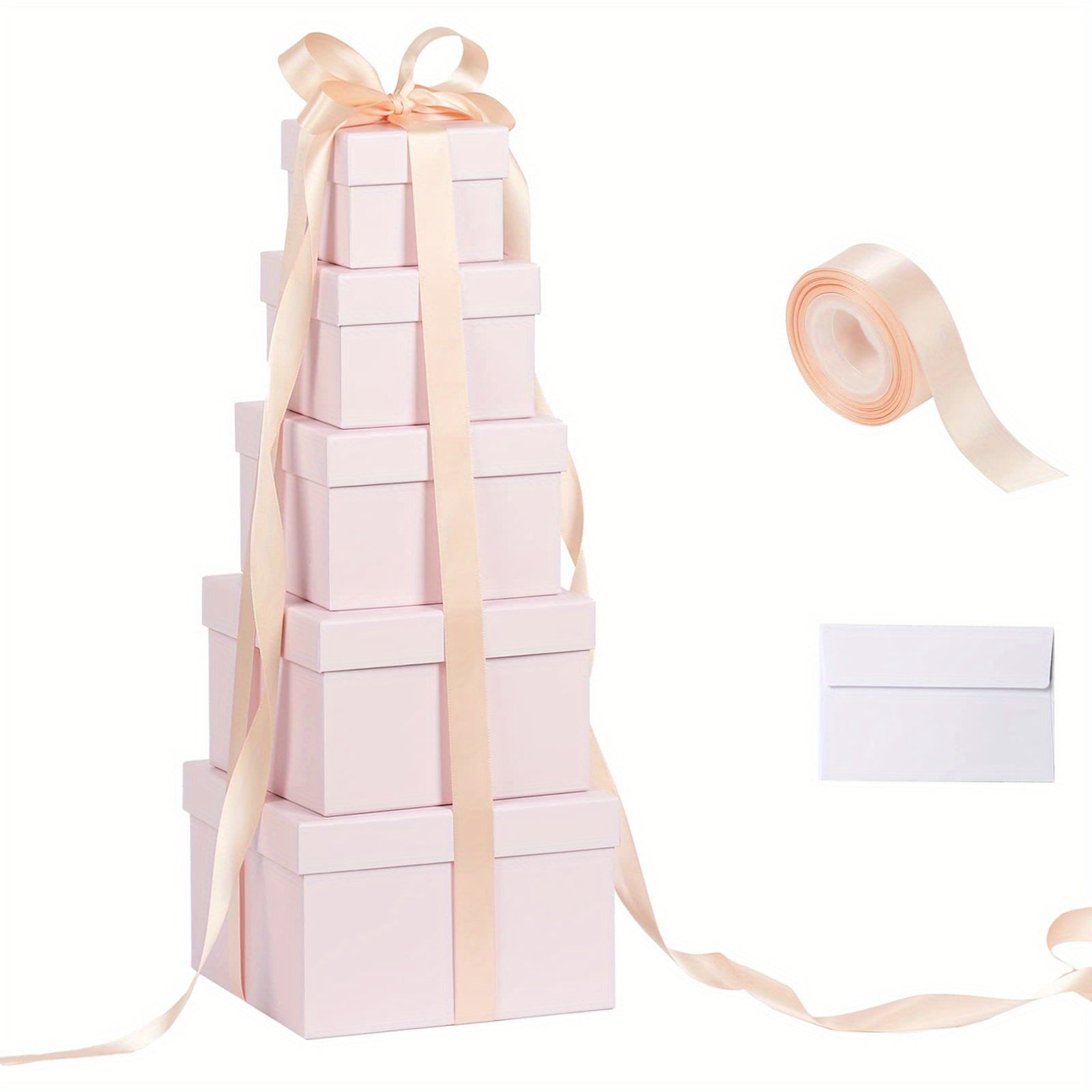 5pcs Nesting Gift Boxes With Lids for Women Birthday Holiday Valentine Xmas