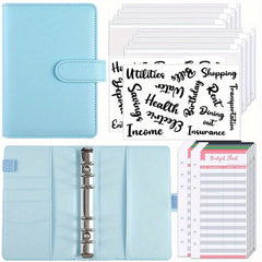 23pcs Budget Planner Binder Zipper Envelopes Macaron Cover Money Organizer