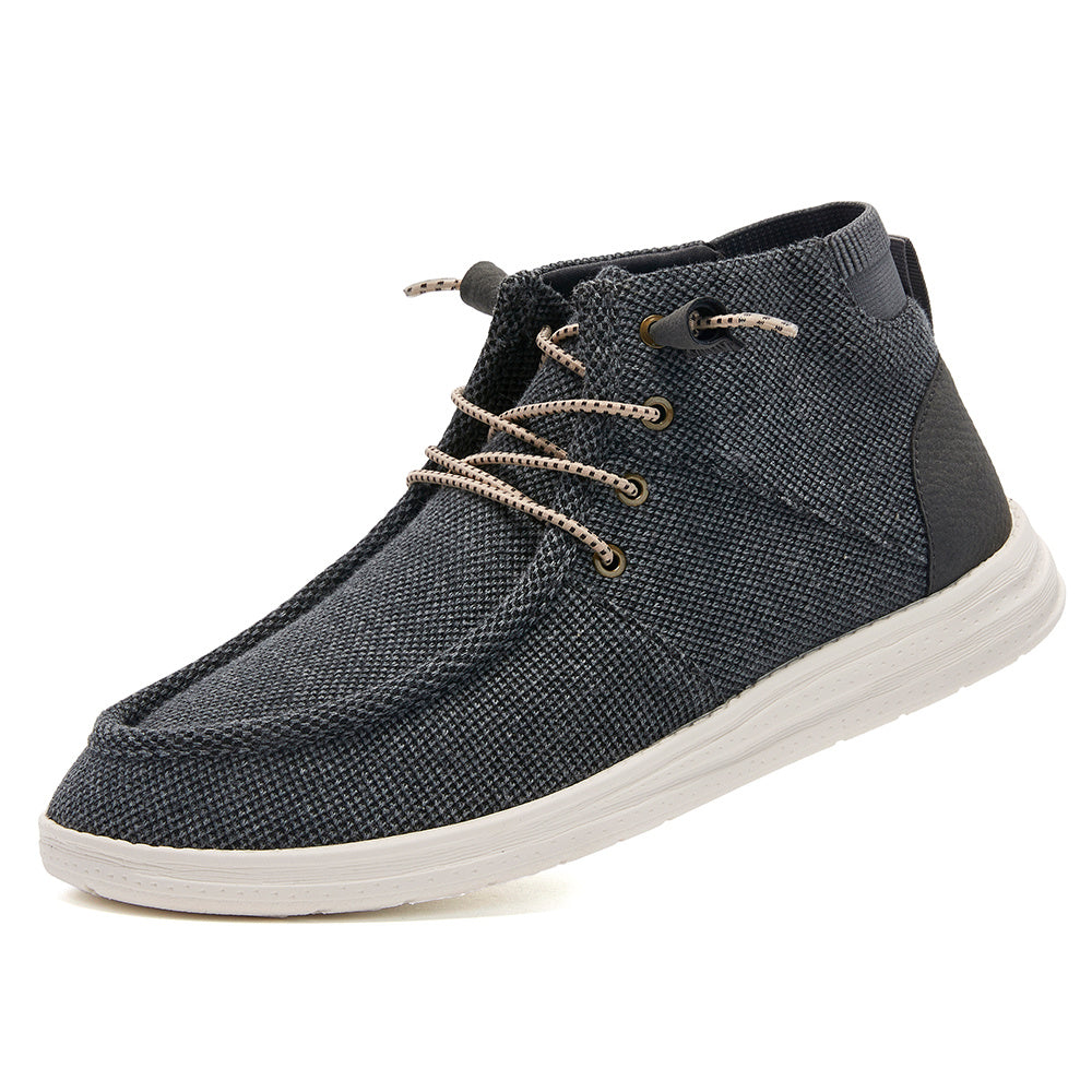 Men's Canvas Loafer Shoes Lightweight Slip On High Top
