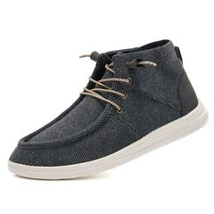 Men's Canvas Loafer Shoes Lightweight Slip On High Top