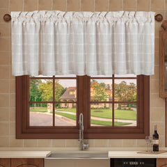 Boho Kitchen Curtains Linen Textured Modern Farmhouse Short Window Curtain