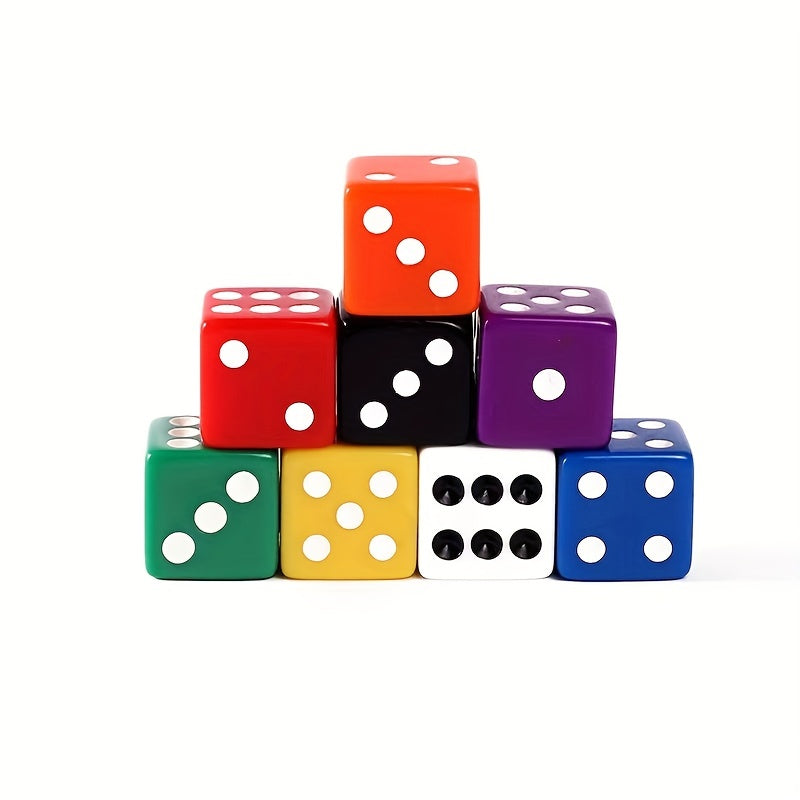 Acrylic Dice Set 16mm 10 Colors 100/50/10 Pieces Board Dice Games Velvet Bag