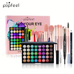 Makeup Set Eyeshadow Palette Eyeliner Eyebrow Pen Mascara Brushes All In One