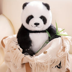 11.81in Classic and Panda Plush Toy, Soft Polyester Stuffed Animal