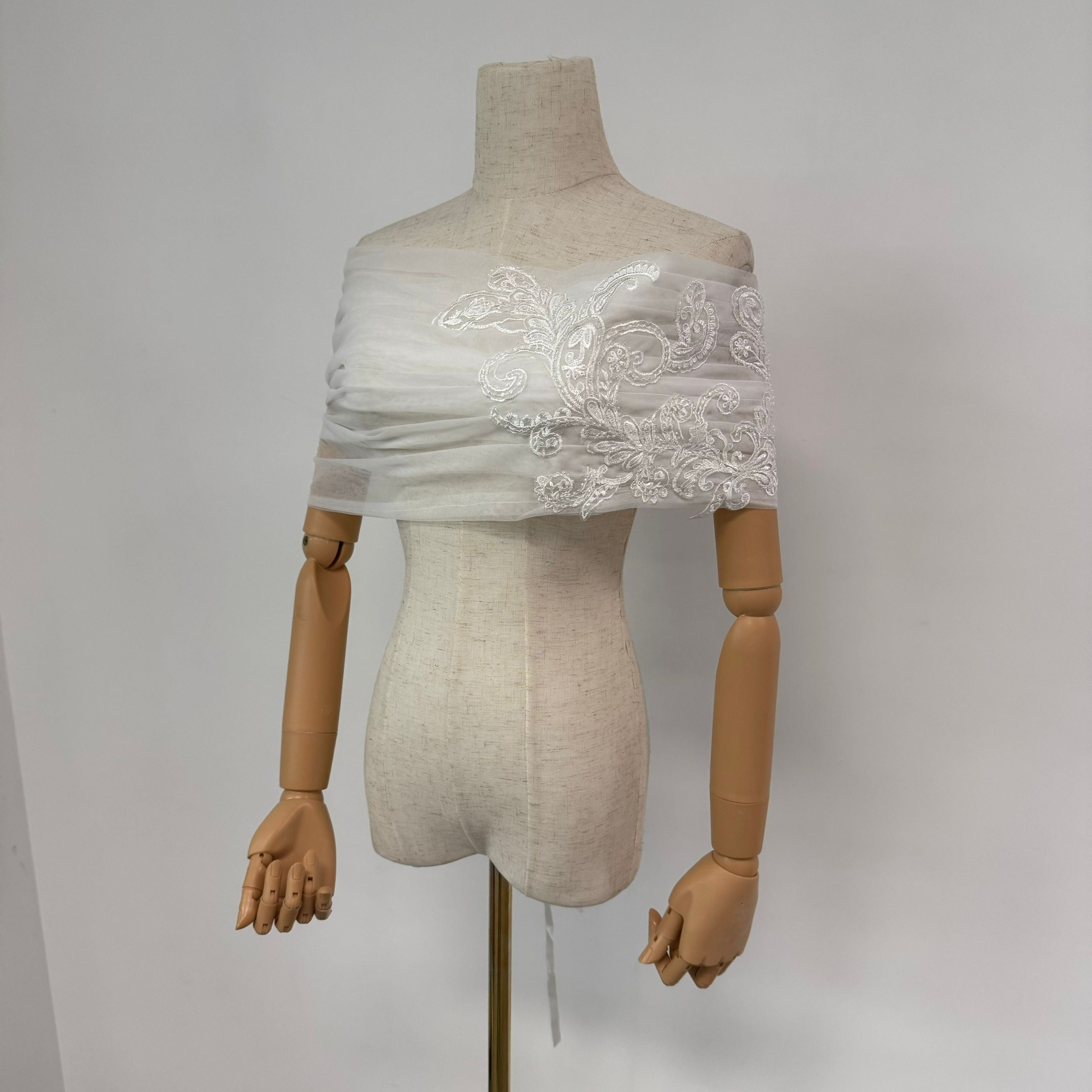 Royal Ivory Bridal Off Shoulder Wedding Dress Shawl Lightweight Breathable