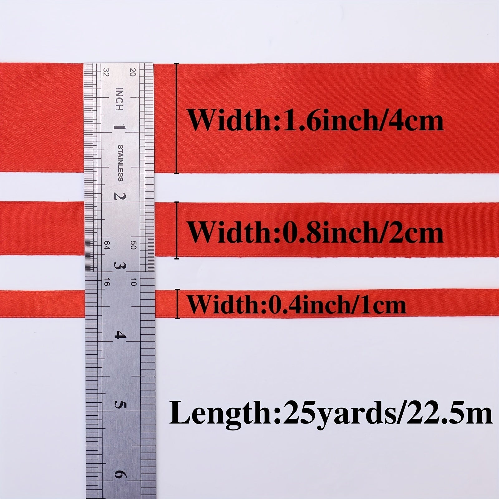 25 Yards Red Satin Ribbon For Bouquets Flowers Wedding Festivals Gift