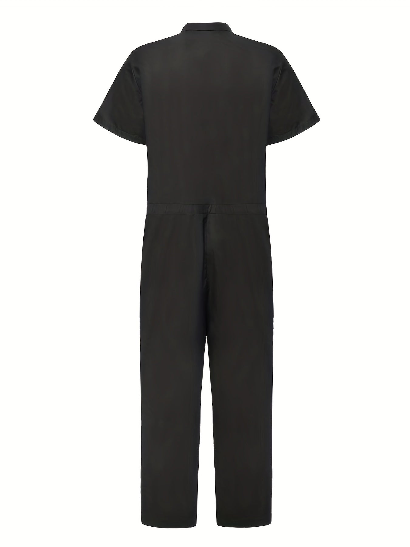 Men's Zipper Overalls Jumpsuit Casual Short Sleeved Work Clothes