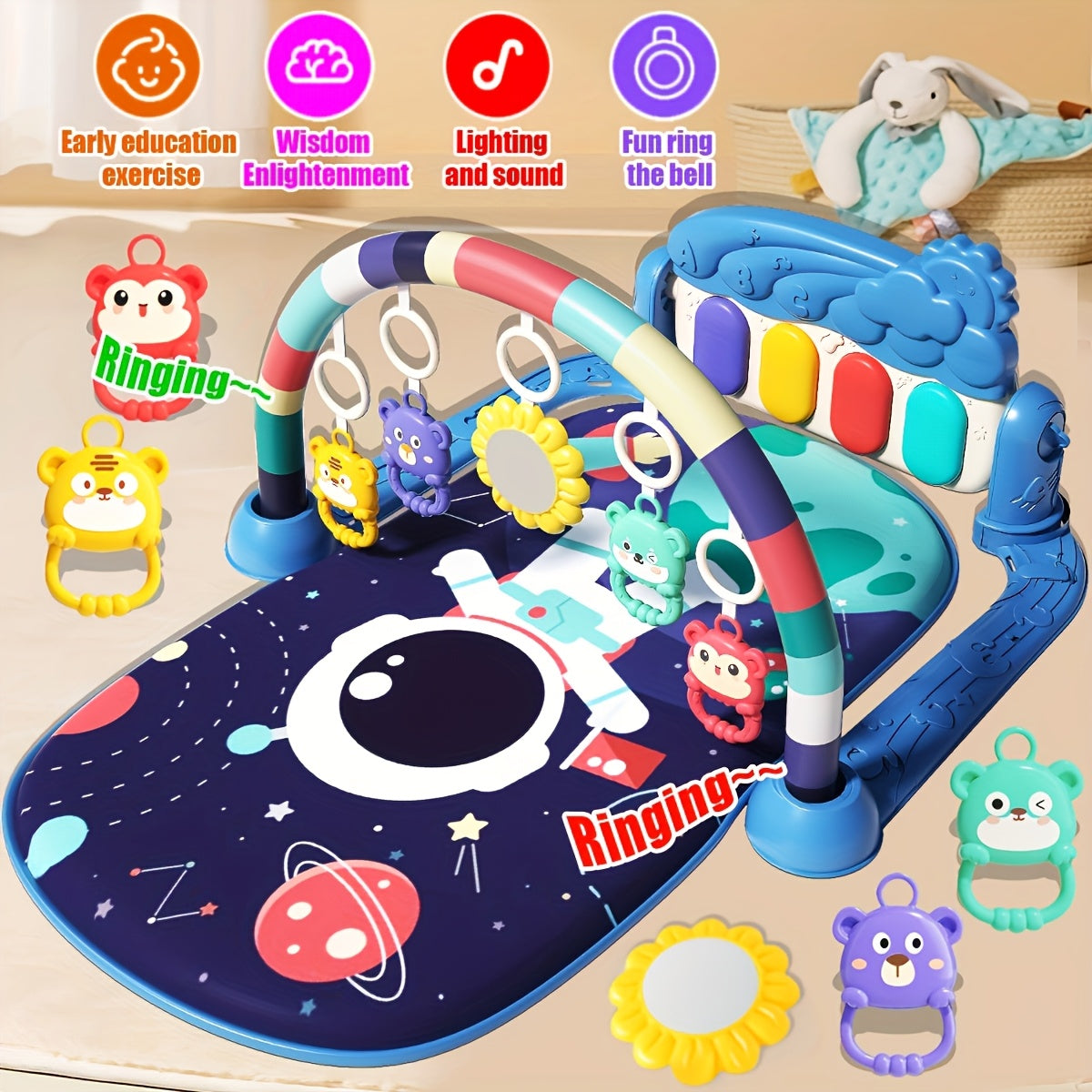 Baby Musical Pedal Piano Play Mat Fun Space Fitness