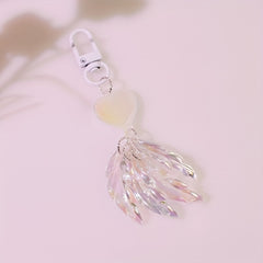 Luminous Love Feather Pendant for Women, Bag Mobile Phone Car Keychain