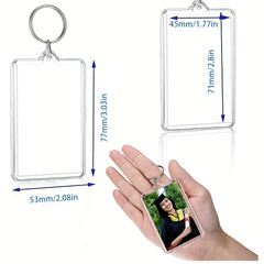 5pcs DIY Rectangle Keychain Picture Frame with 5 Tassels