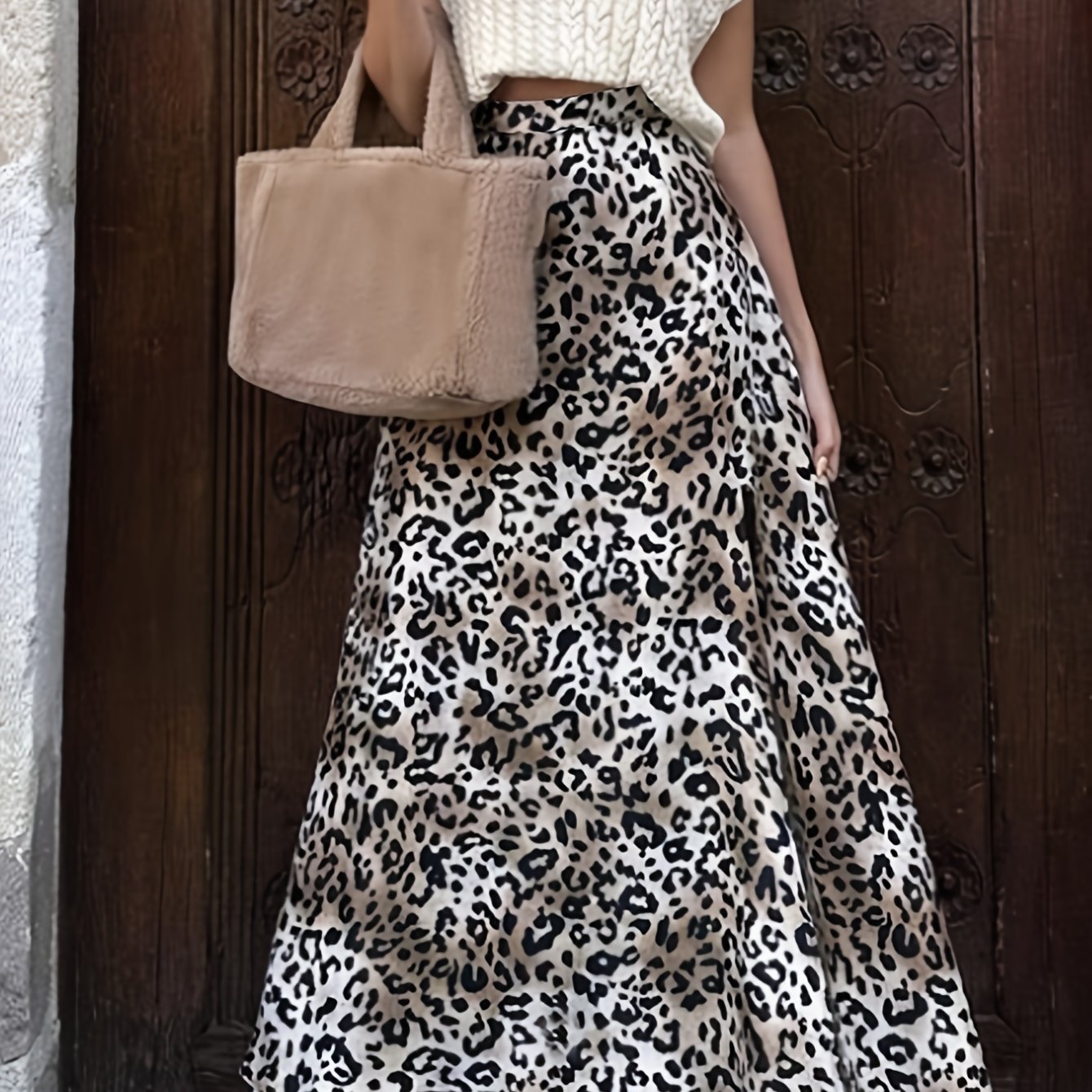 Skirt Women's Plus Tie Dye & Leopard Print High Rise Maxi A line