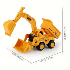 3-in-1 Engineering Vehicle Toy for Kids - Excavator Bulldozer Truck
