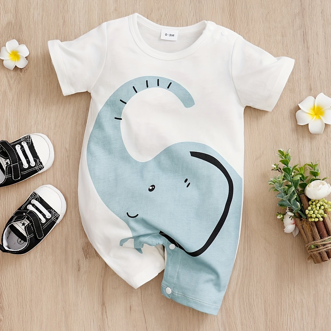 Cute Animal Graphic Print Romper Jumpsuit for Baby Boys & Girls