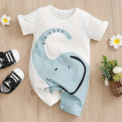 Cute Animal Graphic Print Romper Jumpsuit for Baby Boys & Girls