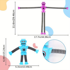 8pcs Stretchy Robot Toys Telescopic Arms Yellow Red Purple Sensory