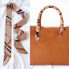 Women Thin Silk Scarf Long Hair Strip Headband Neck...