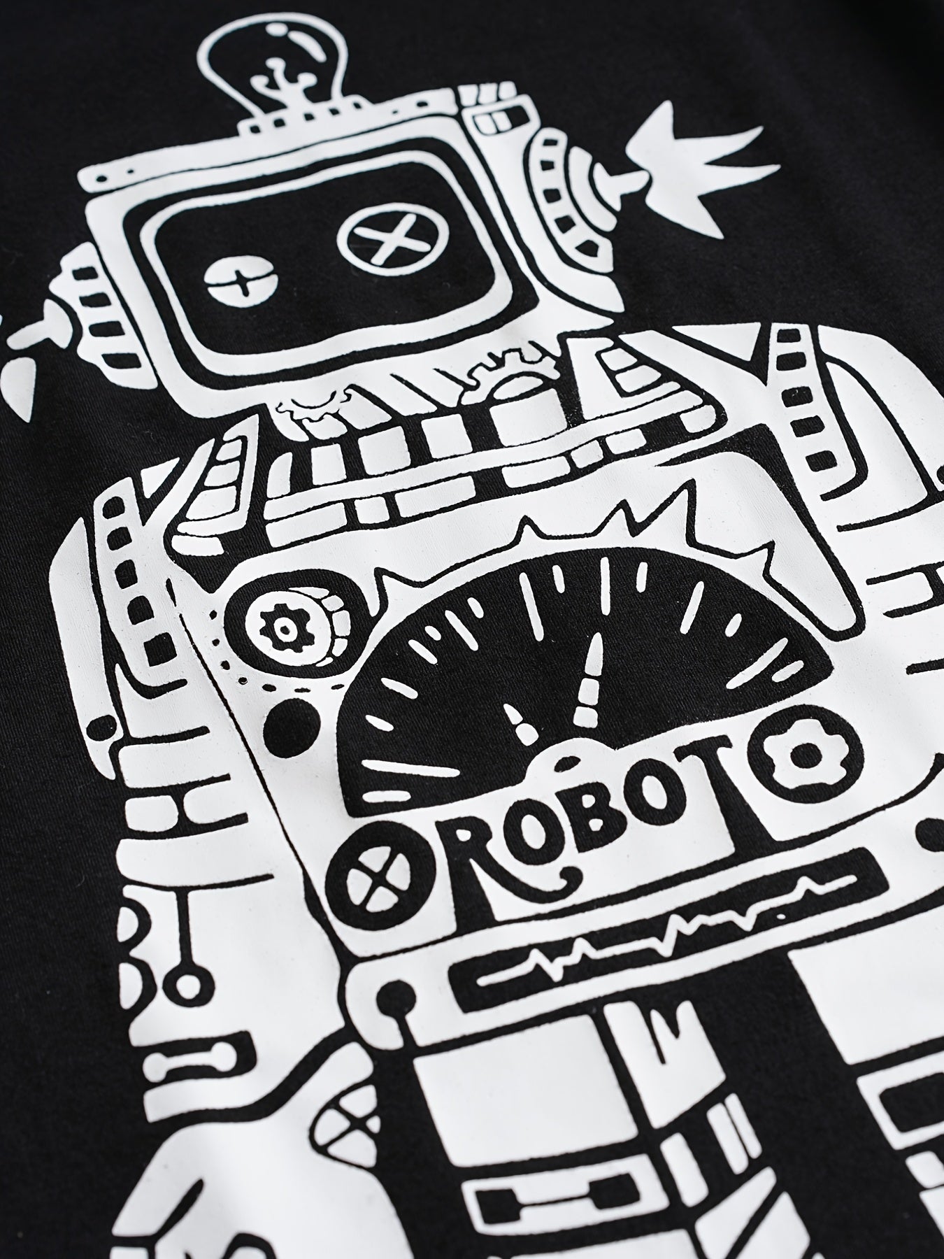 Boys Robot Pajamas Set Short Sleeves Tops & Bottoms