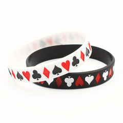 Poker Pattern Silicone Bracelet Set for Couples - Daily Wear & Fashionable