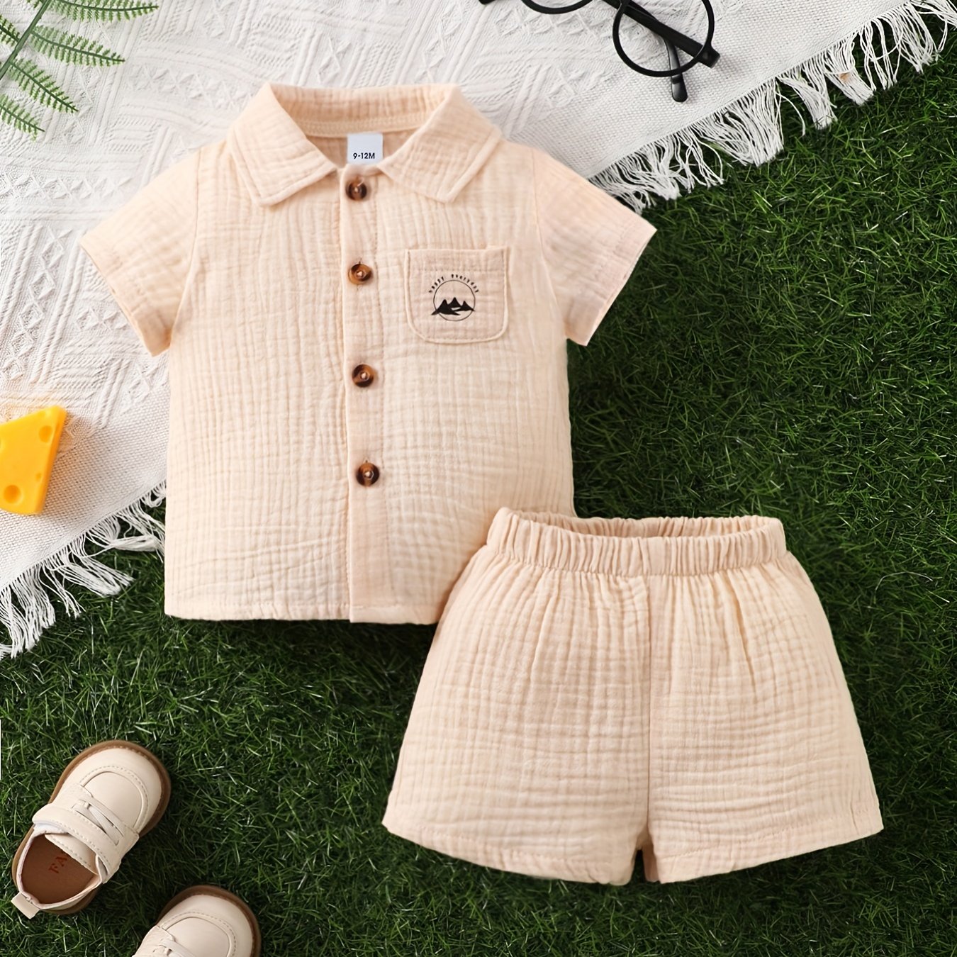 Baby Boys Casual Outfit Short Sleeve Shirt Short Set