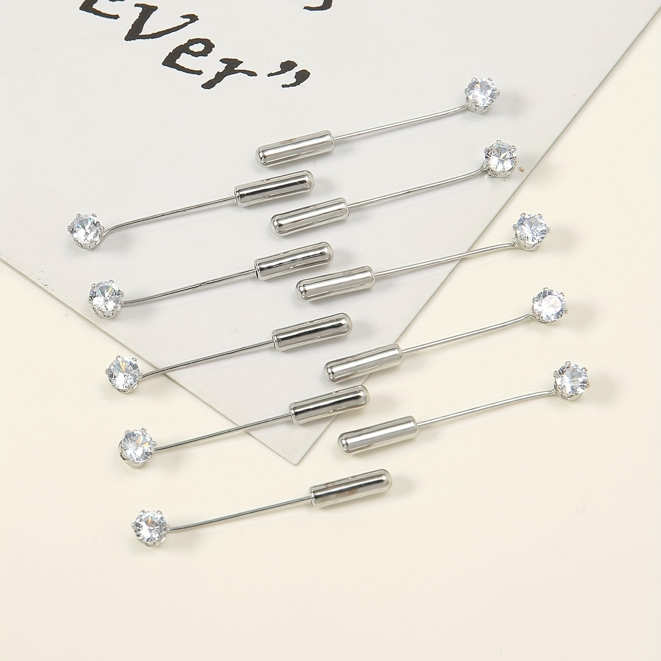 10pcs Sliver Rhinestone Pins Silk Scarf Fixed Buckles Scarf Cardigan Shawl