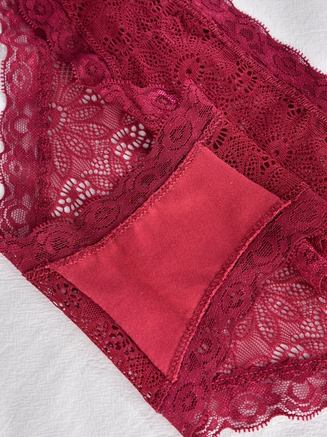 4pcs Floral Lace Briefs Scallop Trim Panties Women's Lingerie