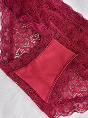 4pcs Floral Lace Briefs Scallop Trim Panties Women's Lingerie
