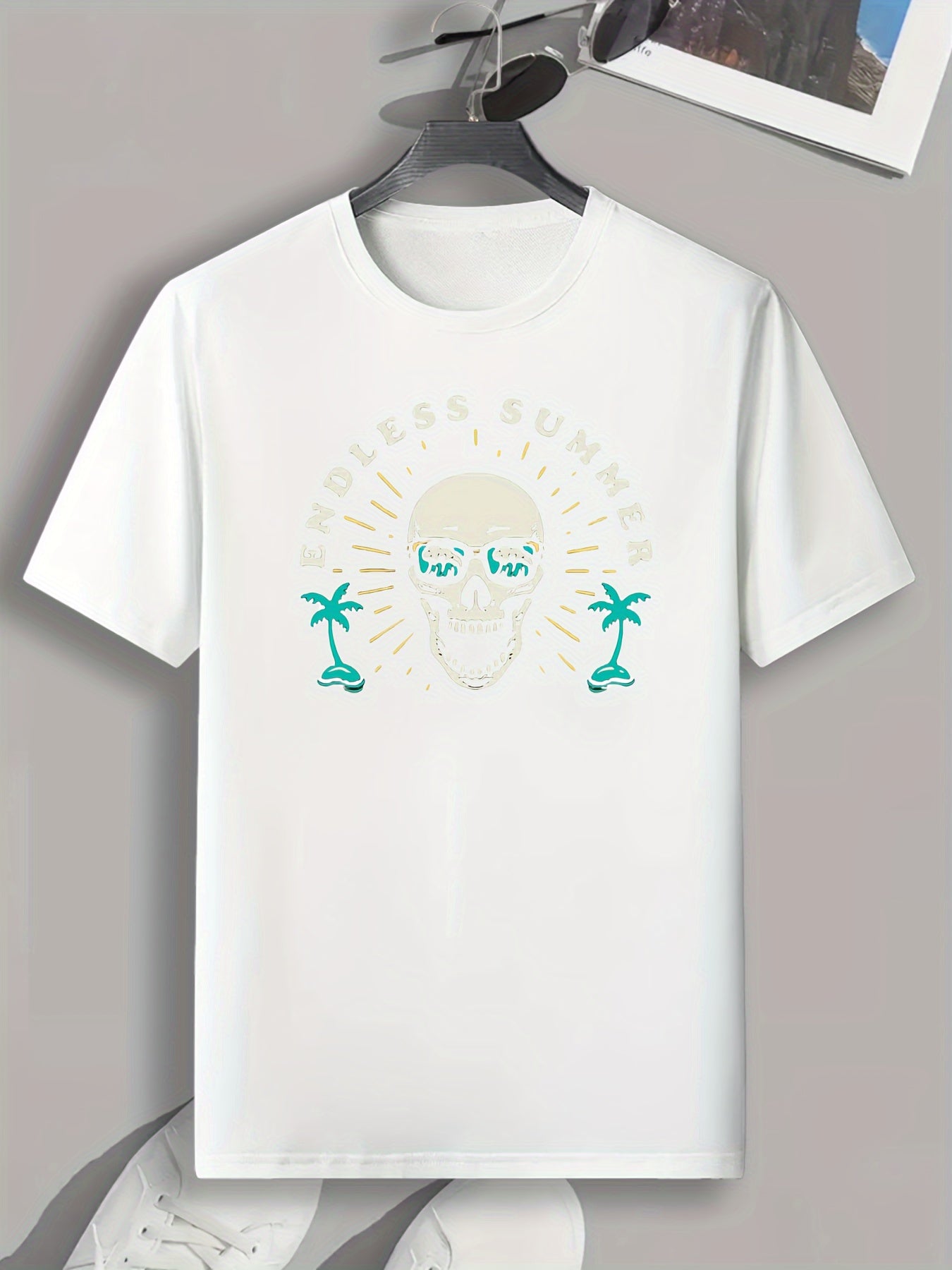 ENDLESS Skull Print Men's Graphic T-shirt for Summer
