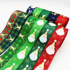 2yds 25mm Christmas Printed Ribbon For Decoration DIY Supplies